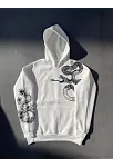 Uzun Kol Kapüşonlu Baskılı Sweatshirt - Beyaz