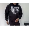 Uzun Kol Kapüşonlu Baskılı SweatShirt - Siyah Uzun Kol Kapüşonlu Baskılı SweatShirt - Siyah