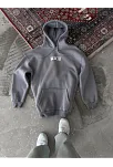 Uzun Kol Kapüşonlu Göğüs Baskılı Sweatshirt - Gri