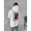 Uzun Kol Kapüşonlu Ön Ve Arka Baskılı SweatShirt - Beyaz