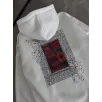 Uzun Kol Kapüşonlu Ön Ve Arka Baskılı SweatShirt - Beyaz