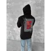 Uzun Kol Kapüşonlu Ön Ve Arka Baskılı SweatShirt - Siyah Uzun Kol Kapüşonlu Ön Ve Arka Baskılı SweatShirt - Siyah