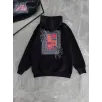 Uzun Kol Kapüşonlu Ön Ve Arka Baskılı SweatShirt - Siyah Uzun Kol Kapüşonlu Ön Ve Arka Baskılı SweatShirt - Siyah