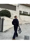 V Yaka Üç İplik Sweat Takım - Siyah