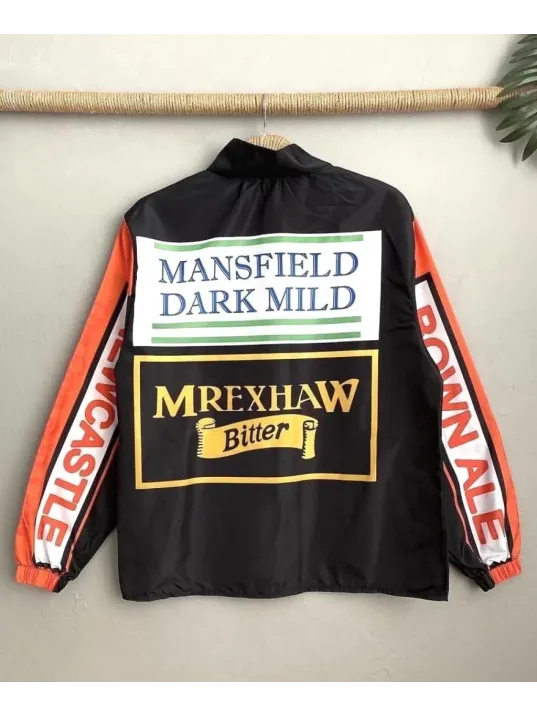 Unisex Vintage Baskılı Paraşüt Rüzgarlık - Siyah