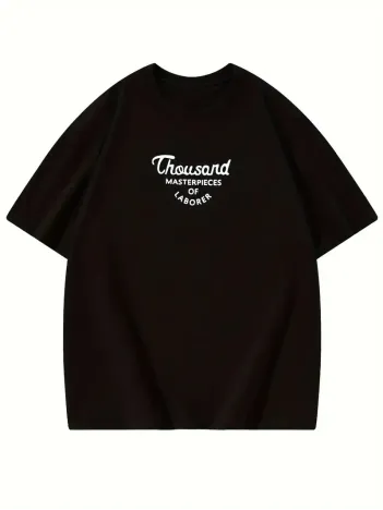 Thousand Ön Arka Baskılı Oversize Bisiklet Yaka T-shirt - Siyah