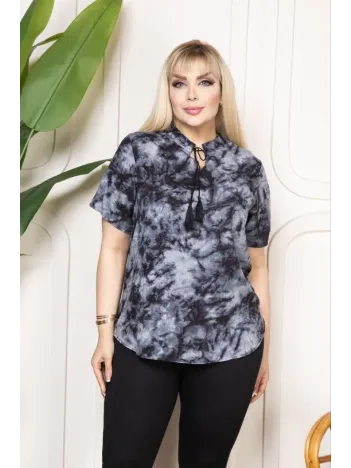 Bebe Yaka Püskül Detaylı Bluz- Desenli