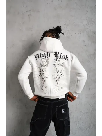 Erkek Baskılı Kapşonlu Sweat - Beyaz Erkek Baskılı Kapşonlu Sweat - Beyaz