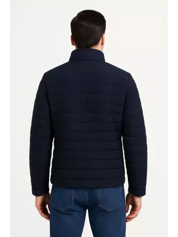 Erkek Bomber Mont Ceket – Su İtici Kumaş, Kapitone Astarlı, Fermuarlı, Kışlık - Lacivert