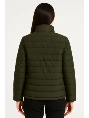 Kadın Bomber Mont Ceket – Su İtici Kumaş, Kapitone Astarlı, Fermuarlı, Kışlık - Haki