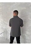 Yakalı Patlı Kısa Kol T-shirt - Antrasit
