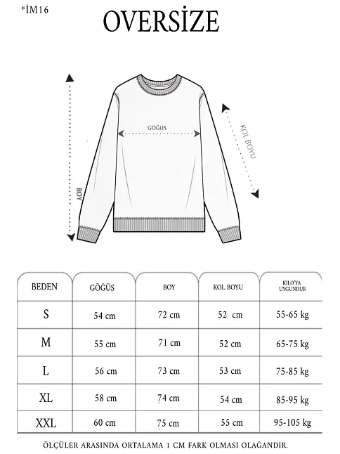Yıldırım Baskılı Bisiklet Yaka Sweatshirt - Beyaz