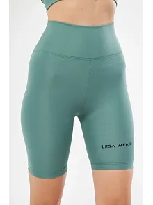 Yüksek Bel Biker Sporcu Şort - Mint Yeşili