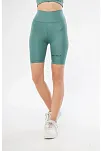 Yüksek Bel Biker Sporcu Şort - Mint Yeşili