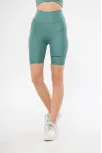 Yüksek Bel Biker Sporcu Şort - Mint Yeşili