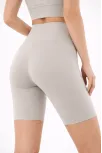 Yüksek Bel Biker Sporcu Şort - Taş