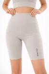 Yüksek Bel Biker Sporcu Şort - Taş