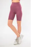 Yüksel Bel Dalgıç Biker Şort - Mor