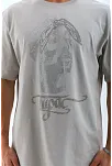 Erkek Tişört Taş Detaylı Bisiklet Yaka  Kısa Kol T-shirt - Gri