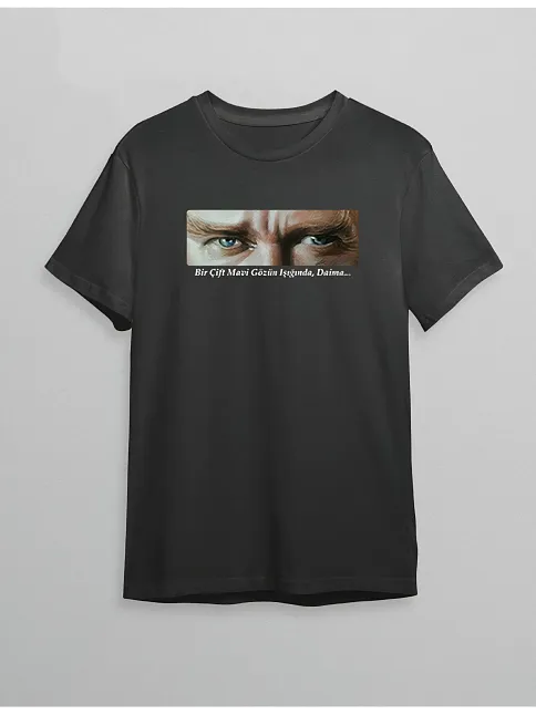 10 Kasım Atatürk'ü Anma Günü Baskılı Oversize Bisiklet Yaka T-shirt - Siyah
