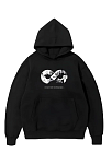 Erkek 10 Kasıma Özel 3 İplik Kapüşonlu Baskılı Sweatshirt Hoodie - Siyah