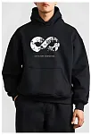Erkek 10 Kasıma Özel 3 İplik Kapüşonlu Baskılı Sweatshirt Hoodie - Siyah