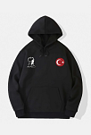 10 Kasıma Özel 3 İplik Kapüşonlu Baskılı Sweatshirt Hoodie - Siyah