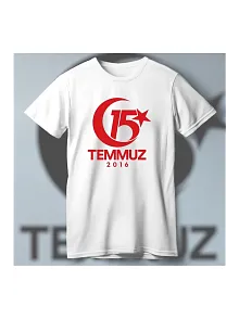 15 Temmuz Demokrasi Ve Milli Birlik 2016 Anma Baskılı Bisiklet Yaka T-shirt - Beyaz 15 Temmuz Demokrasi Ve Milli Birlik 2016 Anma Baskılı Bisiklet Yaka T-shirt - Beyaz
