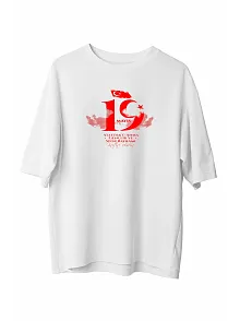 19 Mayıs Atatürk Temalı Gençlik Ve Spor Bayramı Bisiklet Yaka T-shirt - Beyaz 19 Mayıs Atatürk Temalı Gençlik Ve Spor Bayramı Bisiklet Yaka T-shirt - Beyaz