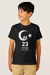 Çocuk 23 Nisan Ulusal Egemenlik Ve Çocuk Bayramı Baskılı Bisiklet Yaka T-shirt - Siyah