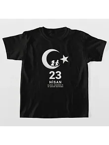 Çocuk 23 Nisan Ulusal Egemenlik Ve Çocuk Bayramı Baskılı Bisiklet Yaka T-shirt - Siyah Çocuk 23 Nisan Ulusal Egemenlik Ve Çocuk Bayramı Baskılı Bisiklet Yaka T-shirt - Siyah
