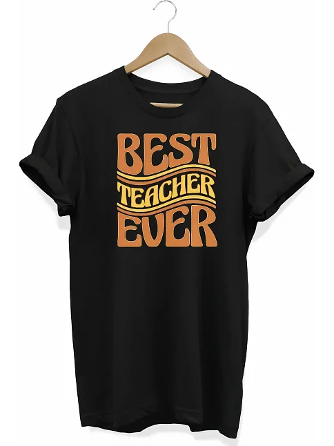 24 Kasım Öğretmenler Günü Hediye Baskılı Oversize Bisiklet Yaka T-shirt - Siyah