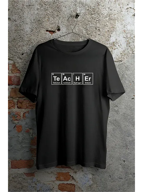 24 Kasım Kimya Öğretmeni Hediyesi Baskılı Bisiklet Yaka T-shirt - Beyaz