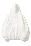 Kadın Kapüşonlu Kanguru Cepli 3 İplik Pamuklu Düz Hoodie Sweatshirt - Beyaz