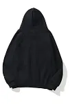 Kadın Kapüşonlu Kanguru Cepli 3 İplik Pamuklu Düz Hoodie Sweatshirt - Siyah