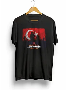 30 Ağustos Zafer Bayramı Atatürk Baskılı Oversize Bisiklet Yaka T-shirt - Siyah 30 Ağustos Zafer Bayramı Atatürk Baskılı Oversize Bisiklet Yaka T-shirt - Siyah