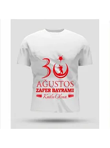 30 Ağustos Zafer Bayramı Baskılı Oversize Bisiklet Yaka T-shirt - Beyaz 30 Ağustos Zafer Bayramı Baskılı Oversize Bisiklet Yaka T-shirt - Beyaz