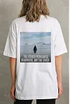 Kadın T-shirt Penguen Baskılı Bisiklet Yaka Kısa Kol Yazlık Tişört - Beyaz