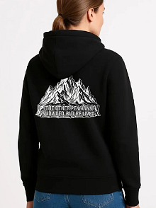 Kadın 3 İplik Pamuklu Kapüşonlu Hoodie Sweatshirt Nihilist Penguen Baskılı - Siyah