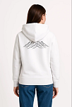 Kadın 3 İplik Pamuklu Kapüşonlu Hoodie Sweatshirt Nihilist Penguen Baskılı - Beyaz