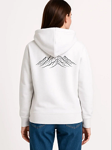 Kadın 3 İplik Pamuklu Kapüşonlu Hoodie Sweatshirt Nihilist Penguen Baskılı - Beyaz