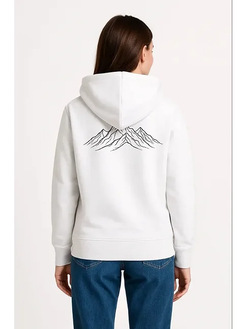 Kadın 3 İplik Pamuklu Kapüşonlu Hoodie Sweatshirt Nihilist Penguen Baskılı - Beyaz Kadın 3 İplik Pamuklu Kapüşonlu Hoodie Sweatshirt Nihilist Penguen Baskılı - Beyaz
