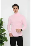 Erkek Fitilli Kaşkorse Kumaş Boğazlı Full Likralı Slimfit Body - Toz Pembe