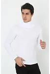 Erkek Fitilli Kaşkorse Kumaş Boğazlı Full Likralı Slimfit Body - Beyaz