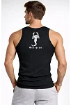 Erkek Fitilli Atlet Sıfır Yaka Slim Fit Arka Baskılı Spor Atlet - Siyah Erkek Fitilli Atlet Sıfır Yaka Slim Fit Arka Baskılı Spor Atlet - Siyah