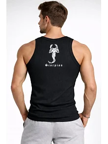Erkek Fitilli Atlet Sıfır Yaka Slim Fit Arka Baskılı Spor Atlet - Siyah Erkek Fitilli Atlet Sıfır Yaka Slim Fit Arka Baskılı Spor Atlet - Siyah