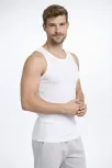 Erkek Spor Fitilli Kaşkorse Arka Basklı Atlet 3'lü Set Beyaz-bebek Mavisi-kahverengi