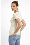 Kadın V Yaka Tişört Kısa Kol Slim Fit T-shirt 3'lü Set Pembe-saks Mavi-ekru