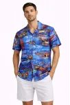 Erkek Marin Desenli Kısa Kol Gömlek Yazlık Rahat Kalıp Dijital Baskılı - Desenli Erkek Marin Desenli Kısa Kol Gömlek Yazlık Rahat Kalıp Dijital Baskılı - Desenli