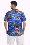 Erkek Marin Desenli Kısa Kol Gömlek Yazlık Rahat Kalıp Dijital Baskılı - Desenli Erkek Marin Desenli Kısa Kol Gömlek Yazlık Rahat Kalıp Dijital Baskılı - Desenli